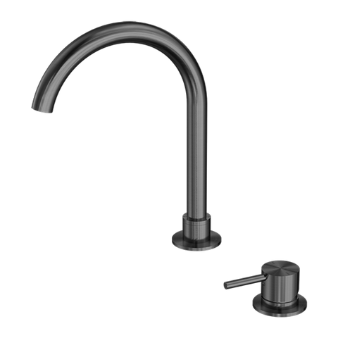 Nero Mecca Hob Basin Mixer Round Spout - Gunmetal