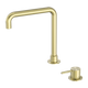Nero Mecca Hob Basin Mixer Square Spout Brushed Gold