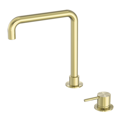 Nero Mecca Hob Basin Mixer Square Spout - Brushed Gold