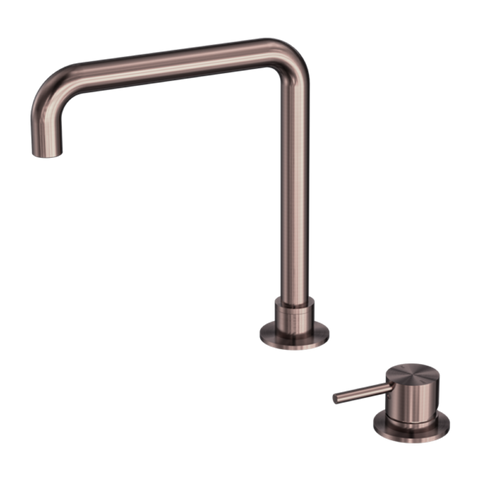 Nero Mecca Hob Basin Mixer Square Swivel Spout - Brushed Bronze