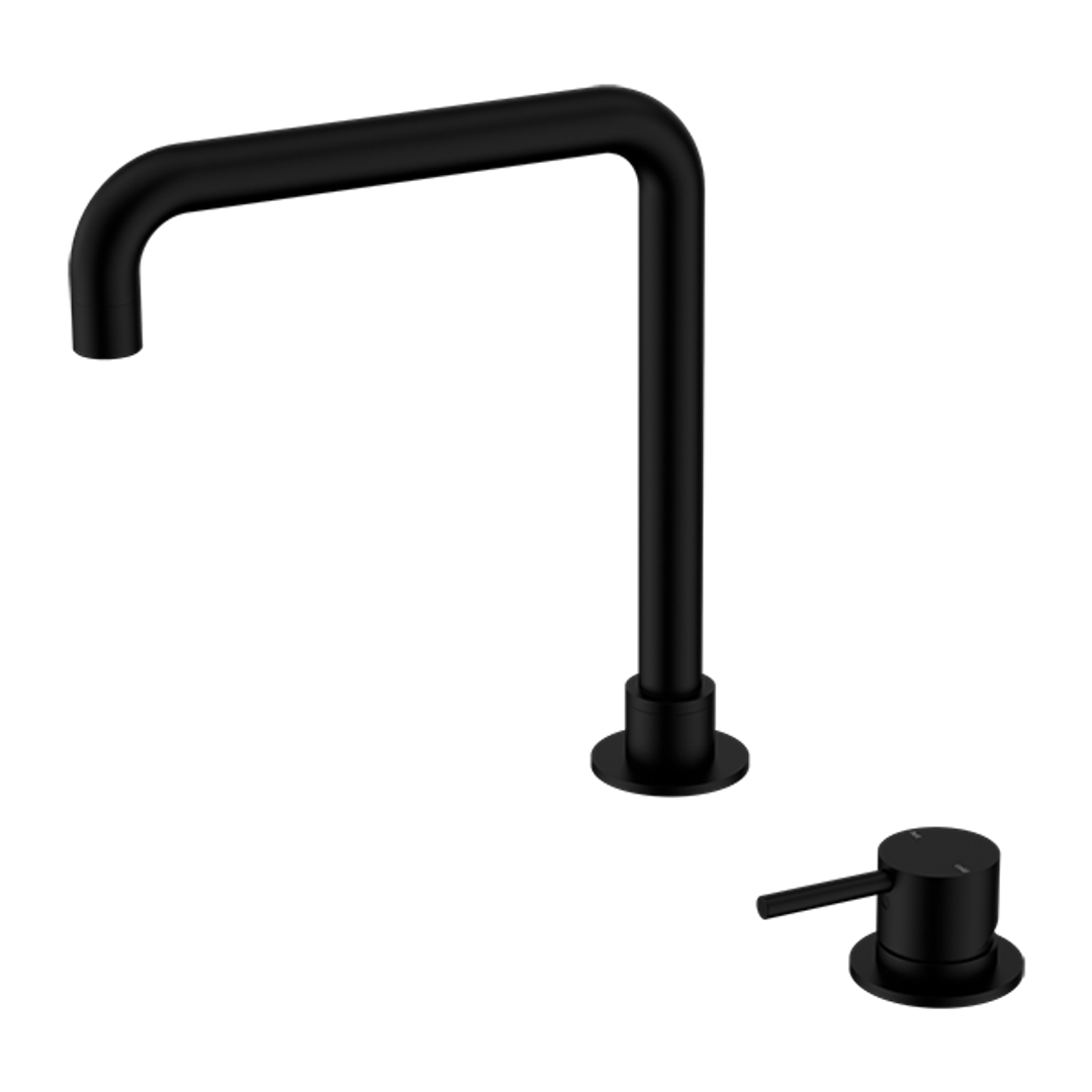 Nero Mecca Hob Basin Mixer Square Spout - Matt Black