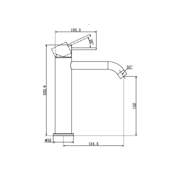 Nero Mecca Mid Tall Basin Mixer Brushed Bronze Nr221901Ebz