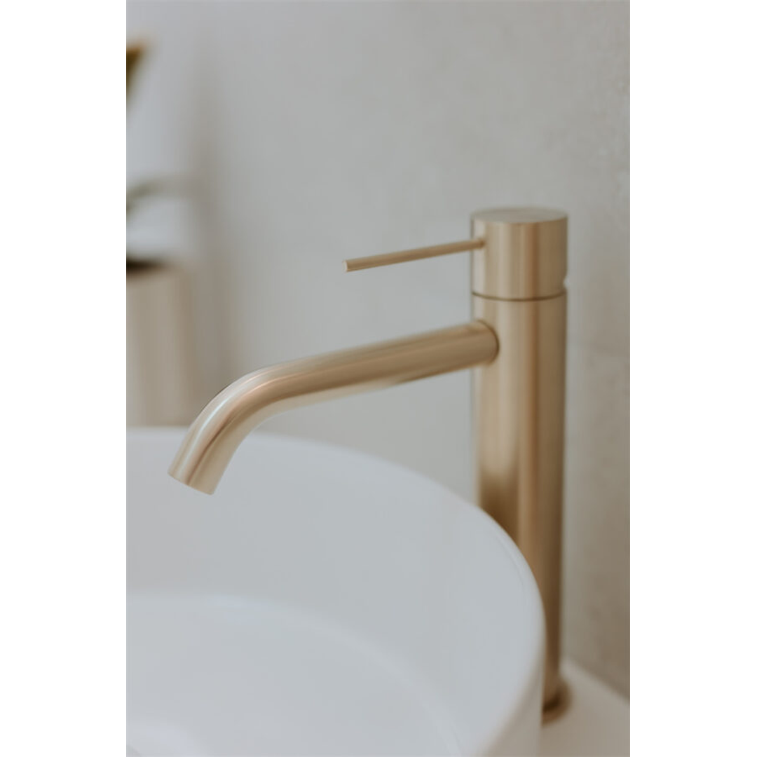 Nero Mecca Mid Tall Basin Mixer - Brushed Gold