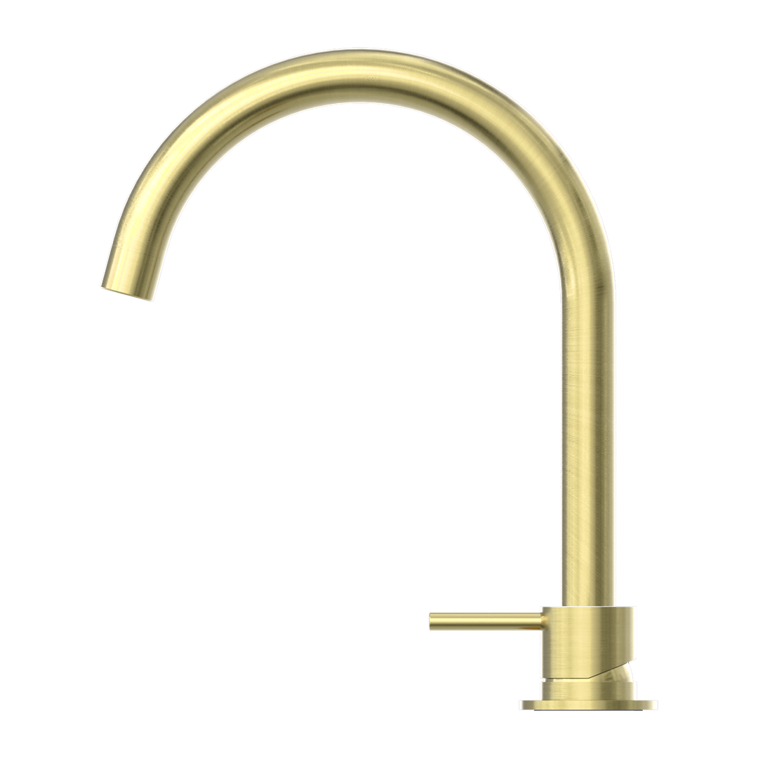 Nero Mecca Hob Basin Mixer Round Spout - Brushed Gold