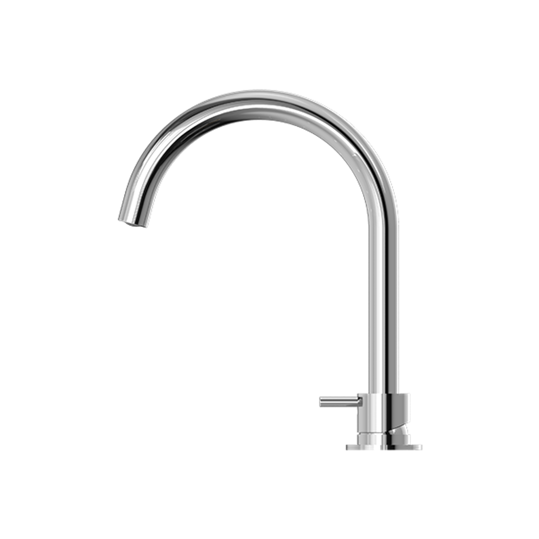 Nero Mecca Hob Basin Mixer Round Spout - Chrome