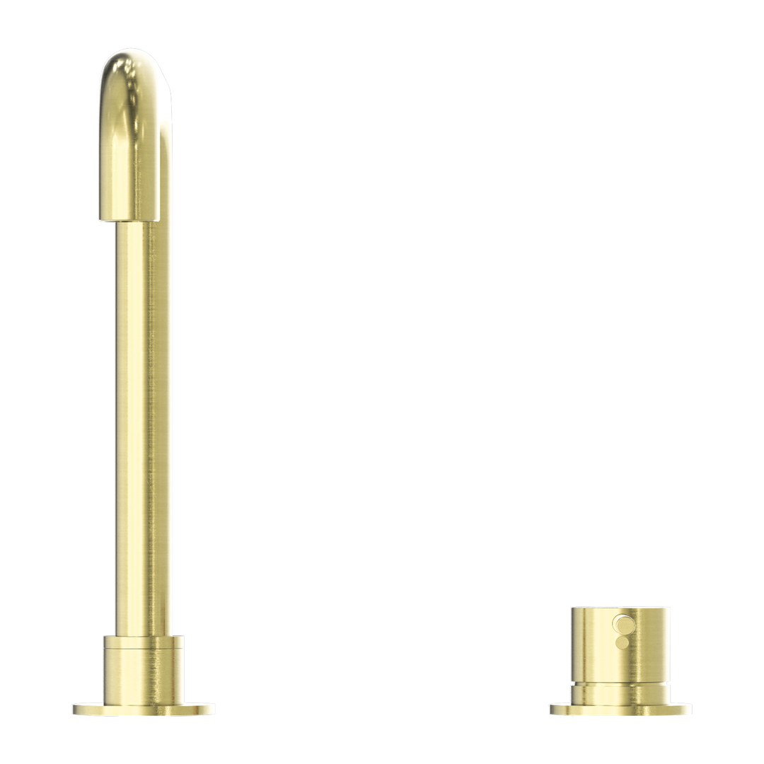 Nero Mecca Hob Basin Mixer Square Spout - Brushed Gold