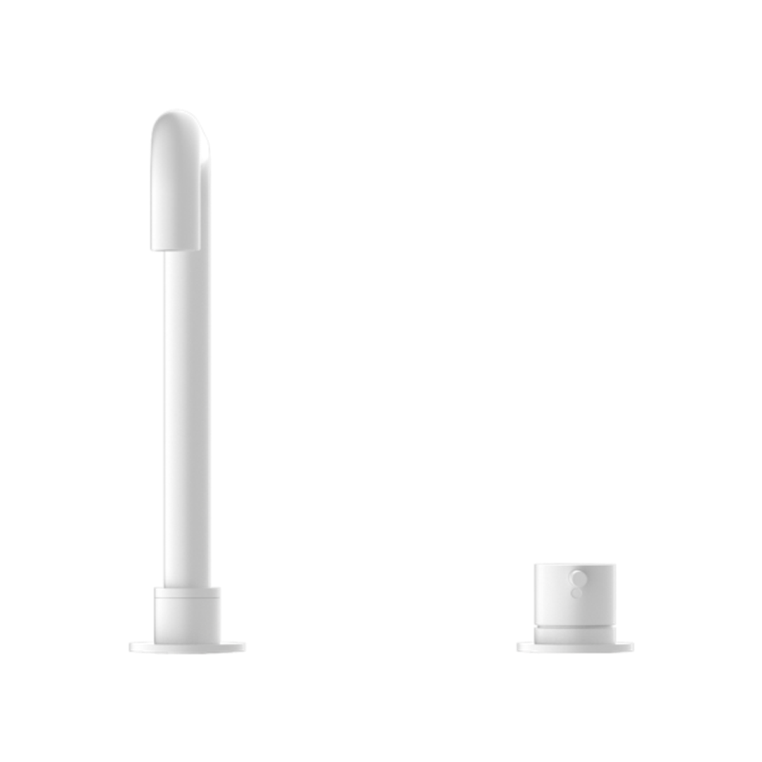 Nero Mecca Hob Basin Mixer Square Swivel Spout - Matt White