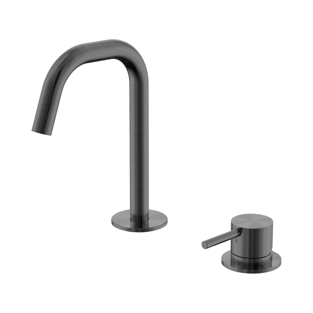 Nero Mecca Hob Baisn Mixer Set Edge Spout Gun Metal