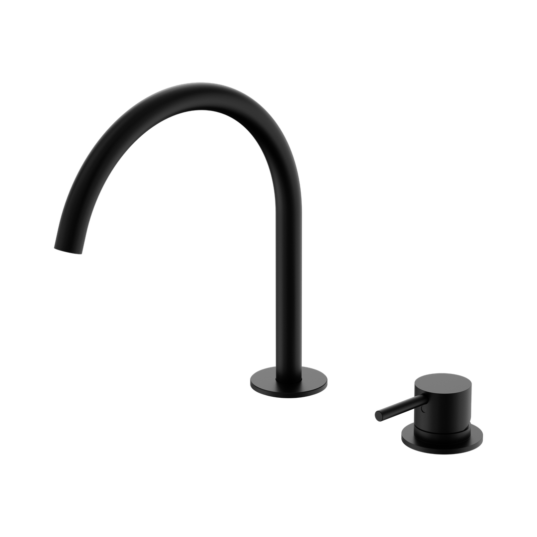 Nero Mecca Hob Bath/Kitchen Mixer Set Arc Spout Matte Black