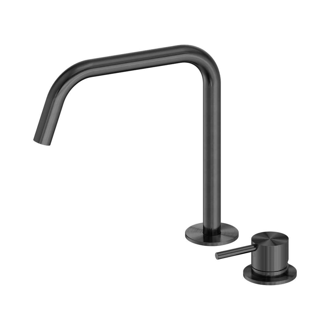 Nero Mecca Hob Bath/Kitchen Mixer Set Edge Spout Ii Gun Metal
