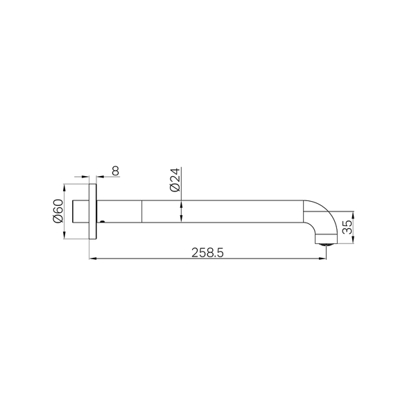 Nero Mecca Basin/Bath Spout Only 260Mm Matte White