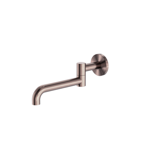 Nero Mecca Wall Mounted Swivel Basin/Bath Spout Only 225mm - Brushed Bronze