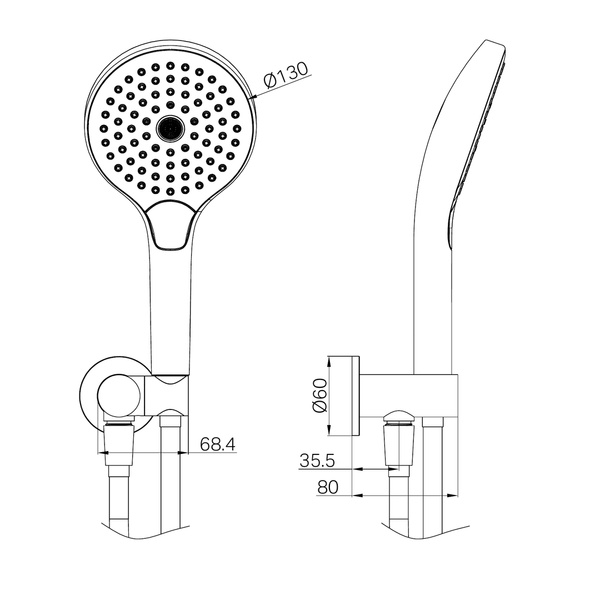Nero Mecca Shower Bracket With Air Shower Ii Chrome Nr221905Fch