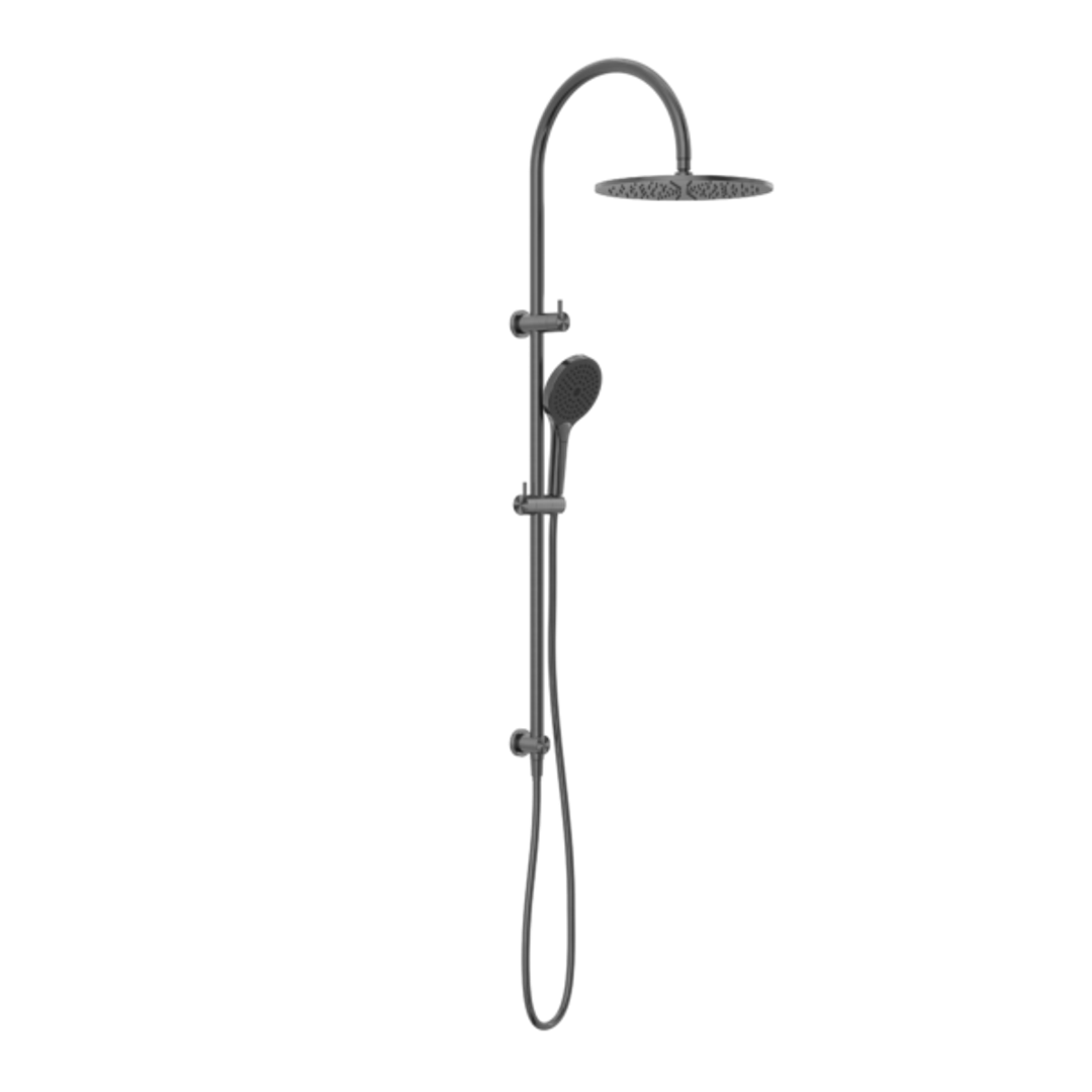 NERO MECCA TWIN SHOWER WITH AIR SHOWER II GUN METAL NR221905HGM