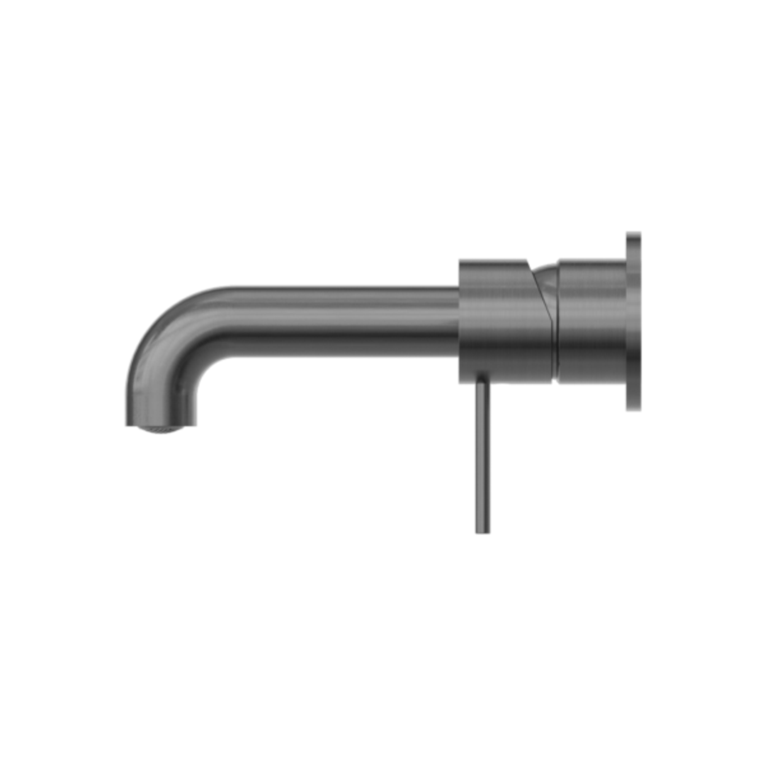 Nero Mecca Wall Basin Mixer Separate Back Plate 230Mm Spout Gun Metal