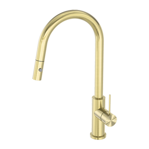 Nero Mecca Pull Out Sink Mixer With Vegie Spray - Brushed Gold