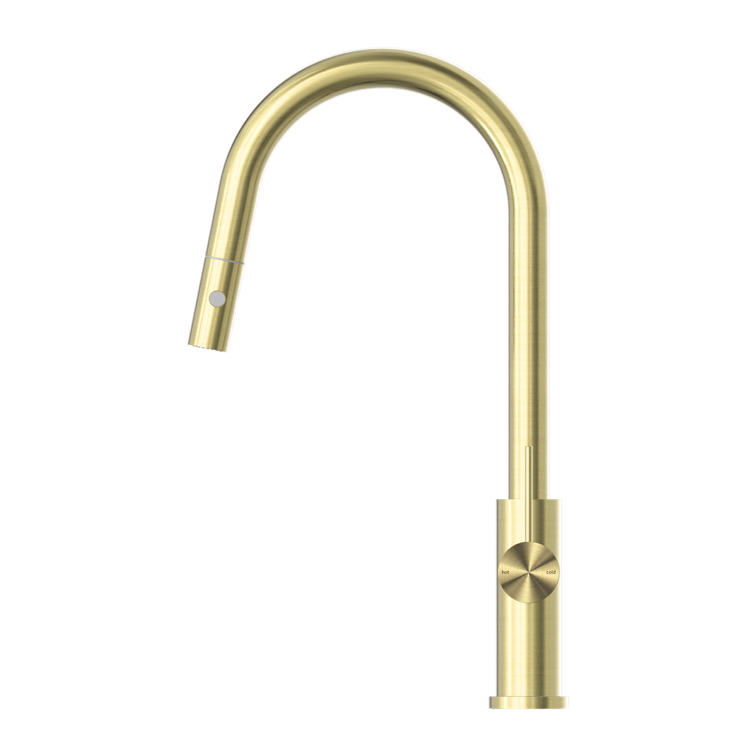 Nero Mecca Pull Out Sink Mixer With Vegie Spray - Brushed Gold