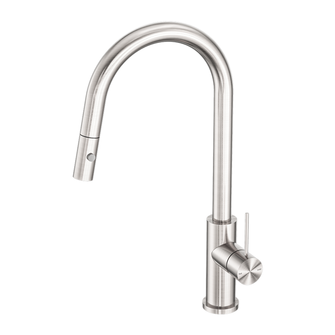 Nero Mecca Pull Out Sink Mixer W/ Vegie Spray Brushed Nickel