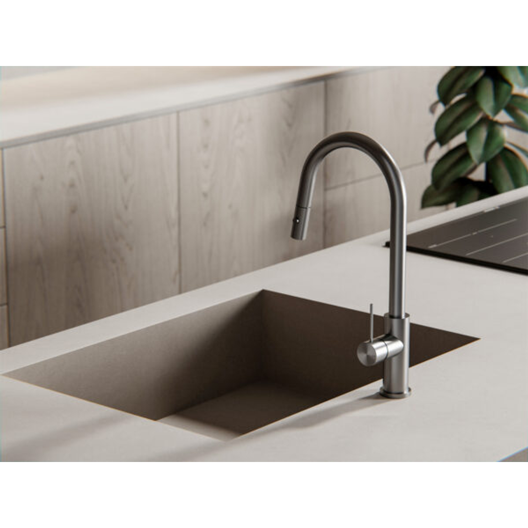 Nero Mecca Pull Out Sink Mixer With Vegie Spray - Gunmetal