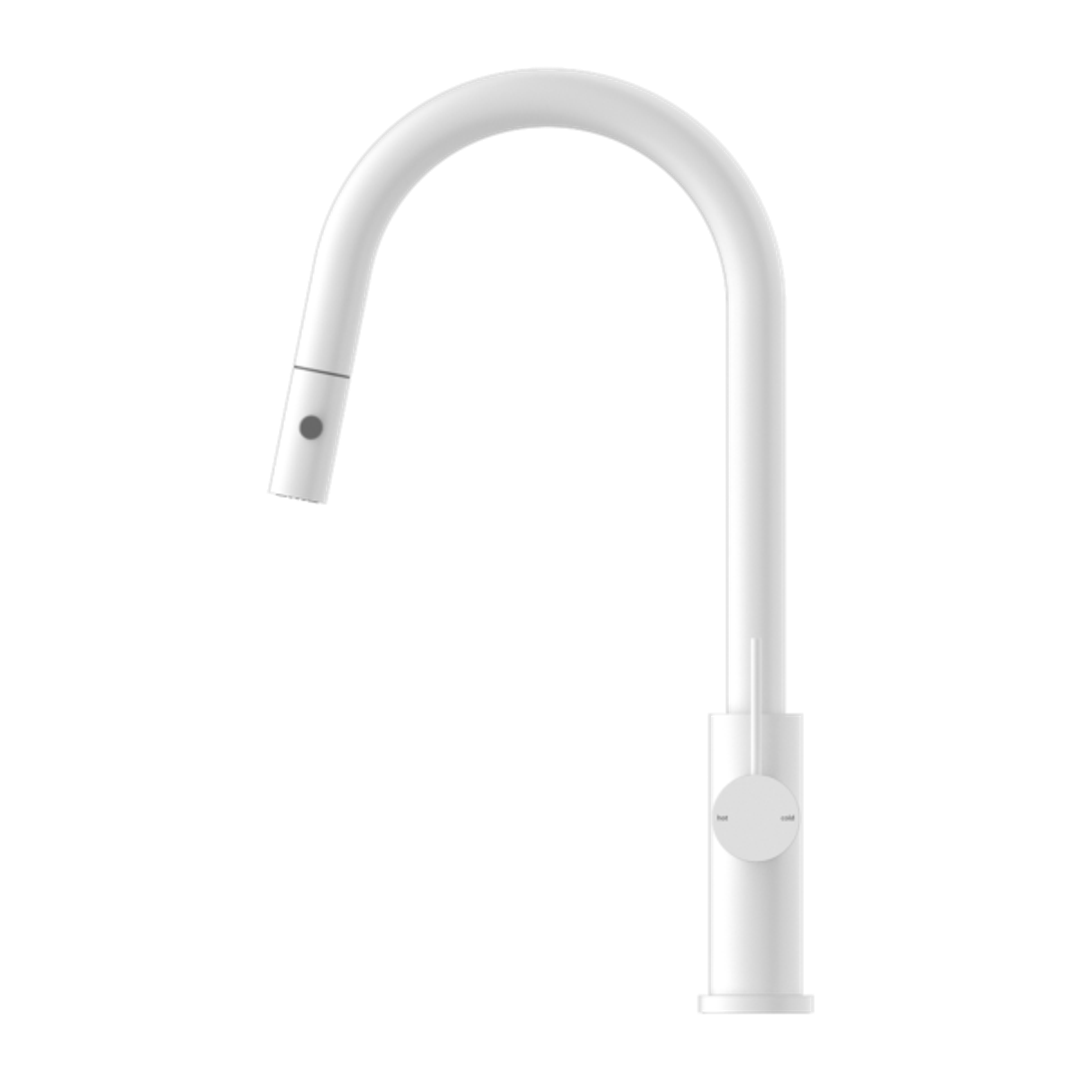 Nero Mecca Pull Out Sink Mixer With Vegie Spray Function - Matt White