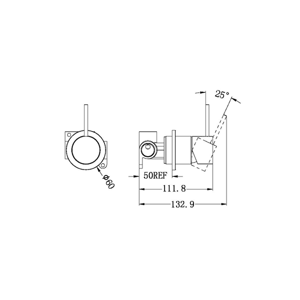 Nero Mecca Shower Mixer 60Mm Handle Up Plate Matte White Nr221911Jmw