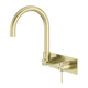 Nero Mecca Wall Basin Mixer Swivel Spout Brushed Gold