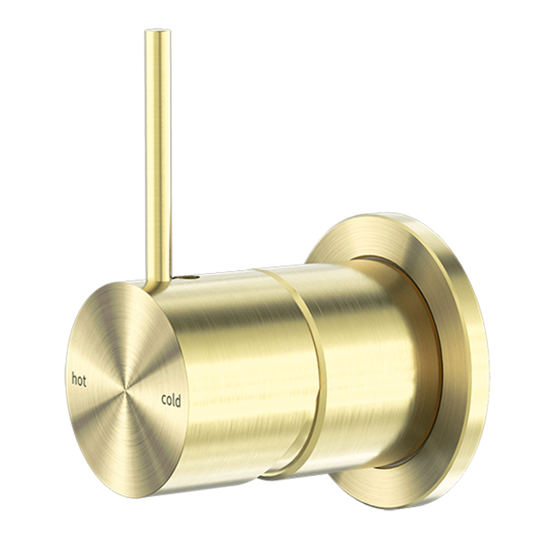 Nero Mecca Shower Mixer 60mm Handle Up Plate - Brushed Gold