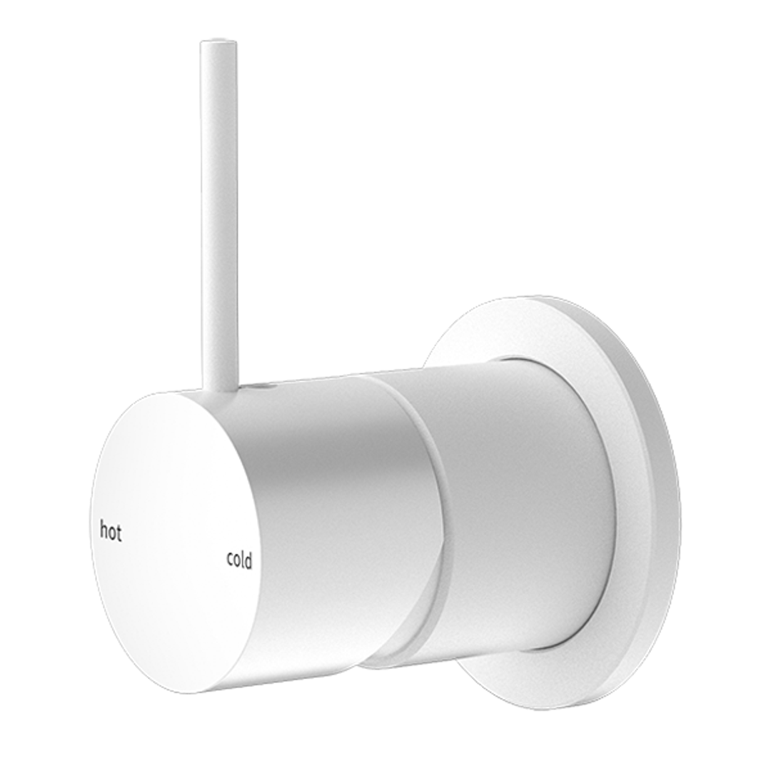 Nero Mecca Shower Mixer 60mm Handle Up Plate - Matt White