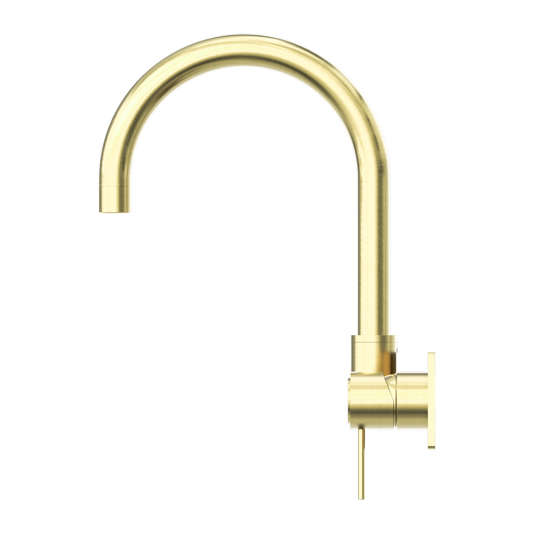 Nero Mecca Wall Basin Mixer Swivel Spout - Brushed Gold