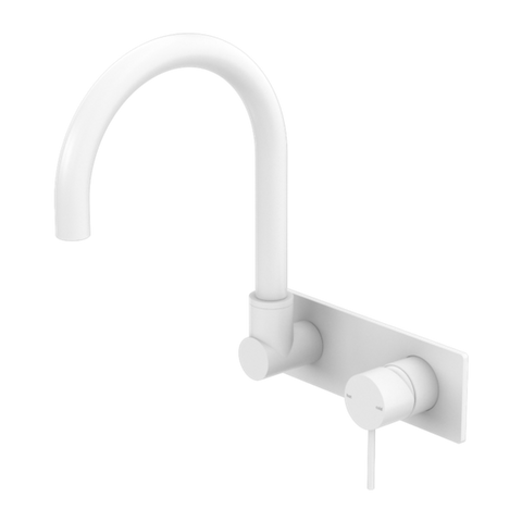 Nero Mecca Wall Basin/Bath Mixer Swivel Spout - Matt White