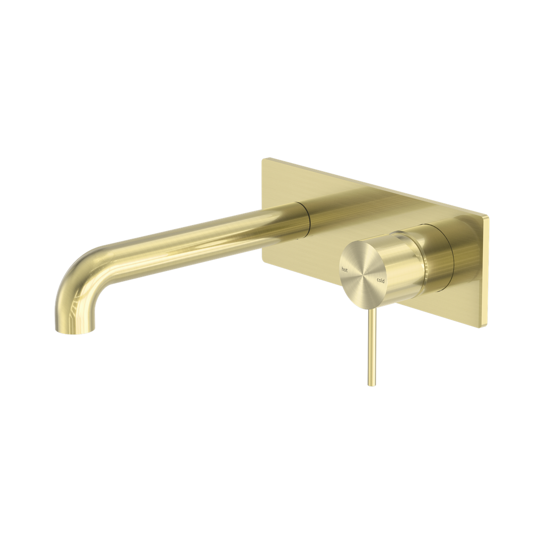 Nero Mecca Wall Basin/Bath Mixer 260Mm Brushed Gold