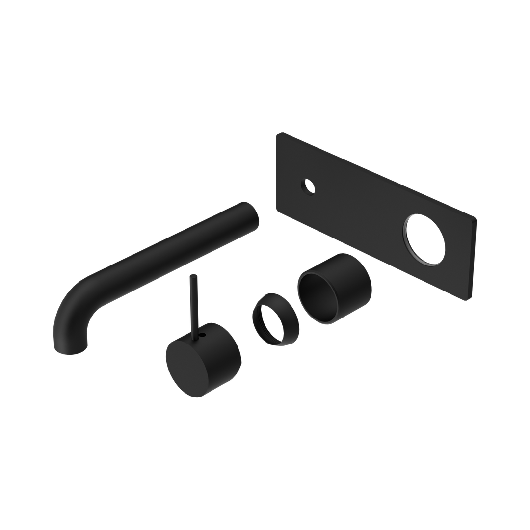 Nero Mecca Wall Basin/Bath Mixer Handle Up 185Mm Trim Kits Only Matte Black