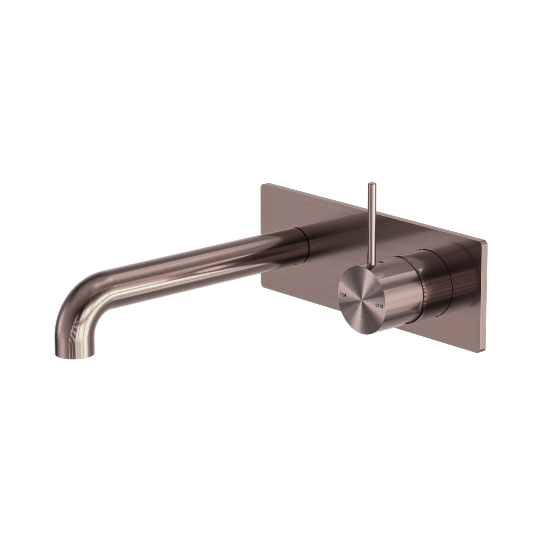 Nero Mecca Wall Basin/Bath Mixer Handle Up 230Mm Brushed Bronze
