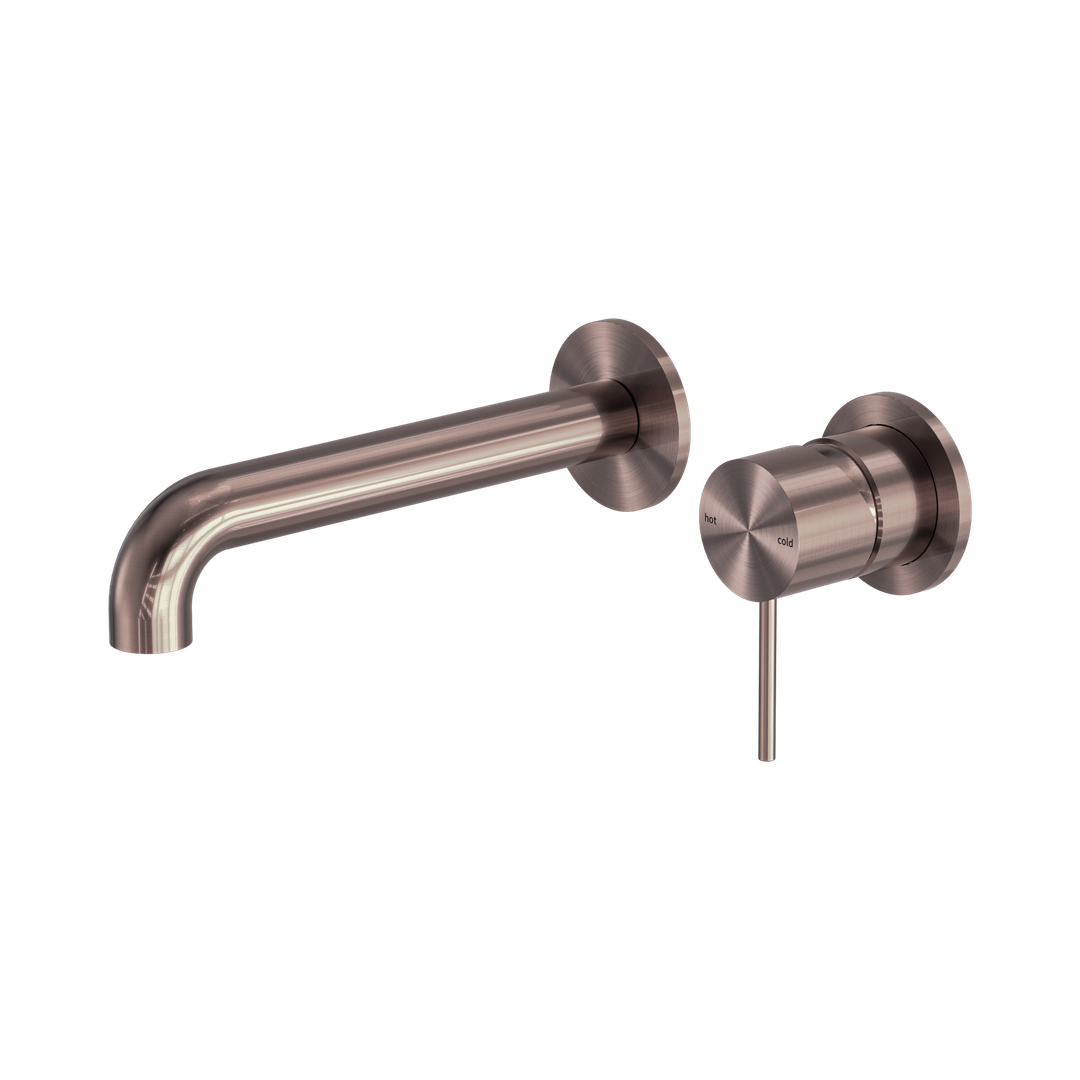 Nero Mecca Wall Basin/Bath Mixer Separate Back Plate 120Mm Brushed Bronze