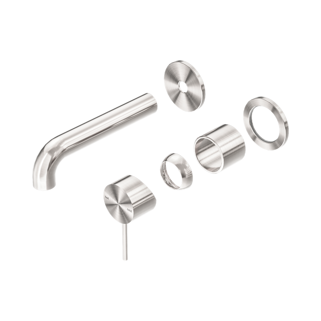 Nero Mecca Wall Basin/Bath Mixer Separate Back Plate 120Mm Trim Kits Only Brushed Nickel