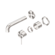 Nero Mecca Wall Basin/Bath Mixer Separate Back Plate 120Mm Trim Kits Only Brushed Nickel