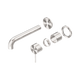 Nero Mecca Wall Basin/Bath Mixer Separate Back Plate 185Mm Trim Kits Only Brushed Nickel
