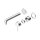 Nero Mecca Wall Basin/Bath Mixer Separate Back Plate 185Mm Trim Kits Only Chrome