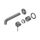 Nero Mecca Wall Basin/Bath Mixer Separate Back Plate 185Mm Trim Kits Only Gun Metal