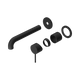 Nero Mecca Wall Basin/Bath Mixer Separate Back Plate 185Mm Trim Kits Only Matte Black
