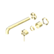 Nero Mecca Brushed Gold 230Mm Trim Kits Only Separate Back Plate Wall Basin/Bath Mixer
