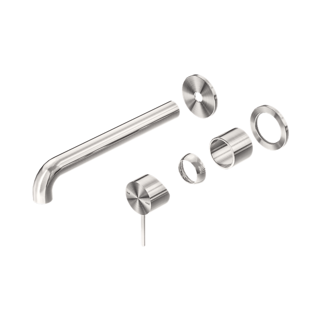 Nero Mecca Wall Basin/Bath Mixer Separate Back Plate 230Mm Trim Kits Only Brushed Nickel