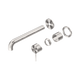 Nero Mecca Wall Basin/Bath Mixer Separate Back Plate 230Mm Trim Kits Only Brushed Nickel