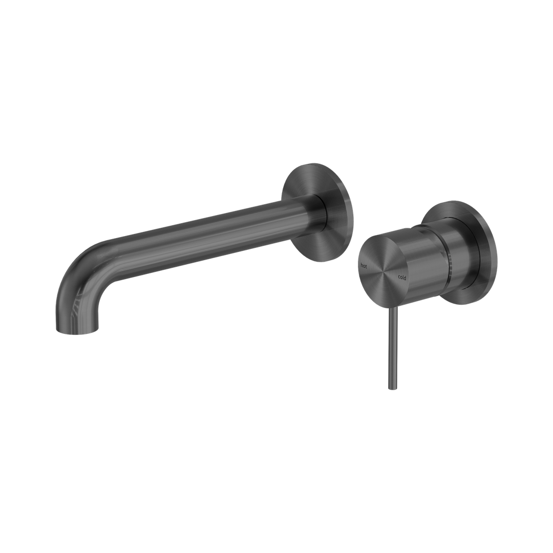 Nero Mecca Wall Basin/Bath Mixer Separate Back Plate 260Mm Gun Metal