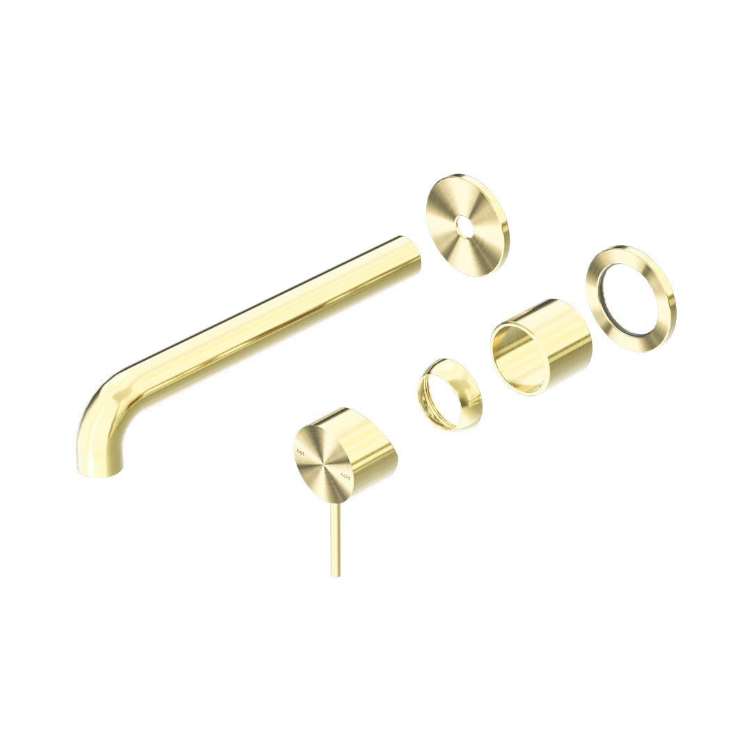 Nero Mecca Wall Basin/Bath Mixer Separate Back Plate 260Mm Trim Kits Only Brushed Gold