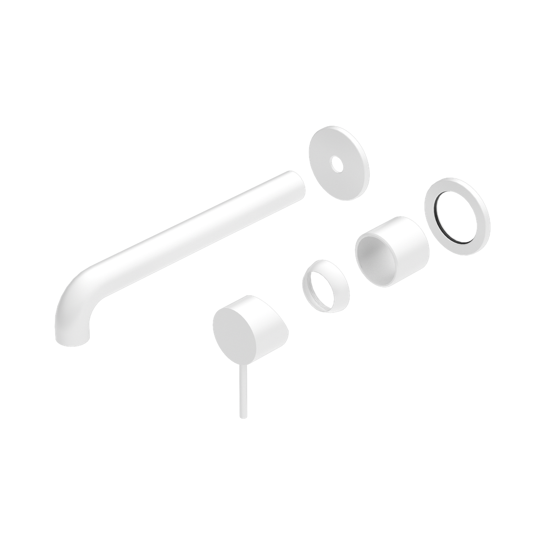 Nero Mecca Wall Basin/Bath Mixer Separate Back Plate 260Mm Trim Kits Only Matte White