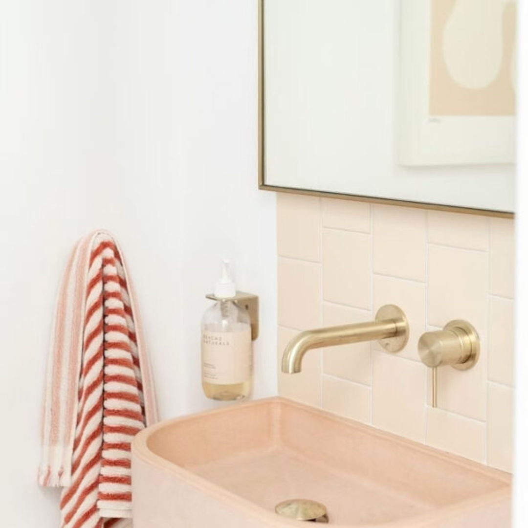 Nero Mecca Wall Basin Mixer Sep Bp 230mm Spout Brushed Gold