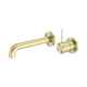 Nero Mecca Brushed Gold 120Mm Handle Up Separate Back Plate Wall Basin/Bath Mixer