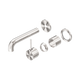 Nero Mecca Brushed Nickel 120Mm Handle Up Trim Kit Only Sep. Back Plate Wall Basin/Bath Mixer