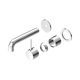 Nero Mecca Chrome 120Mm Handle Up Trim Kits Only Separate Back Plate Wall Basin/Bath Mixer